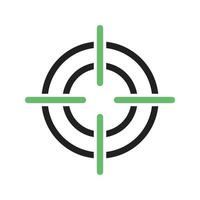 línea de destino icono verde y negro vector