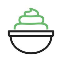 Whip Cream Line Green and Black Icon vector