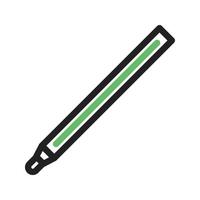 línea de lápices labiales icono verde y negro vector