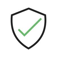 Verified User Line Green and Black Icon vector