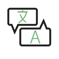 traducir línea icono verde y negro vector