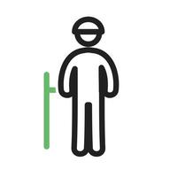 Security Guard Line Green and Black Icon vector