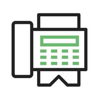 Fax Machine Line Green and Black Icon vector