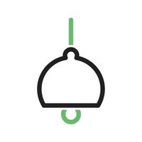 Ceiling Light Line Green and Black Icon vector