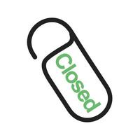 Closed Tag I Line Green and Black Icon vector