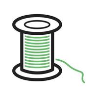 Thread Line Green and Black Icon vector