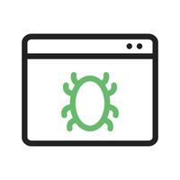 Web Crawler Line Green and Black Icon vector