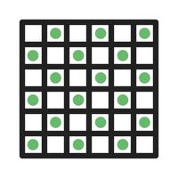 línea de tablero de ajedrez icono verde y negro vector