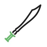 Swords Line Green and Black Icon vector