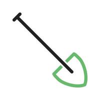 Shovel Line Green and Black Icon vector