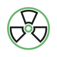 Radiation Line Green and Black Icon vector