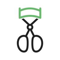 Eyelash Curler Line Green and Black Icon vector