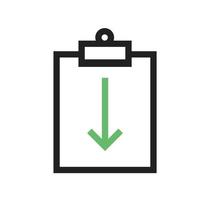 Assignment Return II Line Green and Black Icon vector