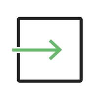 Exit to App Line Green and Black Icon vector