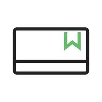 línea de membresía de tarjeta icono verde y negro vector