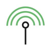 Settings Input Antenna Line Green and Black Icon vector