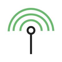 Settings Input Antenna Line Green and Black Icon vector