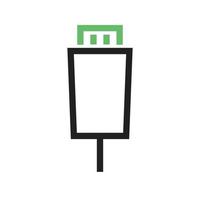 Settings Input HDMI Line Green and Black Icon vector