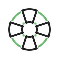 línea de neumáticos de natación icono verde y negro vector