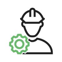 Engineer Line Green and Black Icon vector