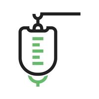 Medical Drip Line Green and Black Icon vector