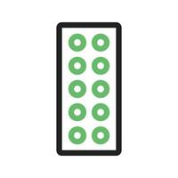 Tablets Line Green and Black Icon vector