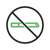 No Smoking Sign Line Green and Black Icon
