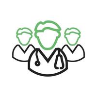 Doctors Line Green and Black Icon vector