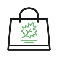 Thanksgiving Shopping Line Green and Black Icon vector