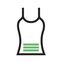 Vest Line Green and Black Icon vector