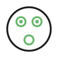 Shocked Line Green and Black Icon vector