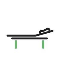 Hospital bed Line Green and Black Icon vector