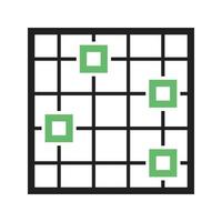 Scatter Graph Line Green and Black Icon vector