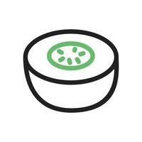 Melon Line Green and Black Icon vector