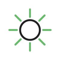 línea de tiempo soleado icono verde y negro vector