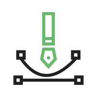 Draw Curve Line Green and Black Icon vector