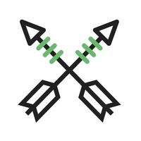 Arrows Line Green and Black Icon vector