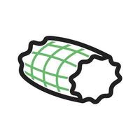 Smoked Ham Line Green and Black Icon