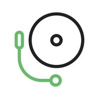 Alarm I Line Green and Black Icon vector