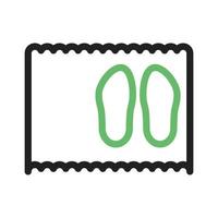 Shoe Mat Line Green and Black Icon vector