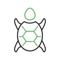Turtle Line Green and Black Icon vector