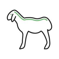 Sheep Line Green and Black Icon vector