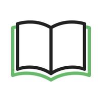 línea de libro sagrado icono verde y negro vector