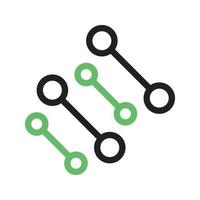 Molecular Structure II Line Green and Black Icon vector