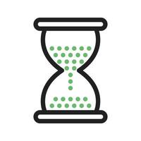 Hourglass Line Green and Black Icon vector