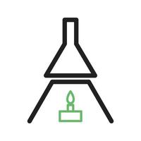 Experiment on Heat II Line Green and Black Icon vector