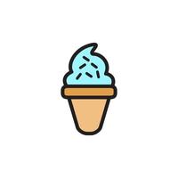 helado, icono de cono de hielo eps 10 vector