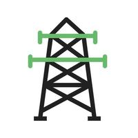 Power Line Line Green and Black Icon vector