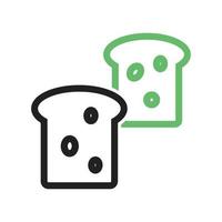 Bread Line Green and Black Icon vector