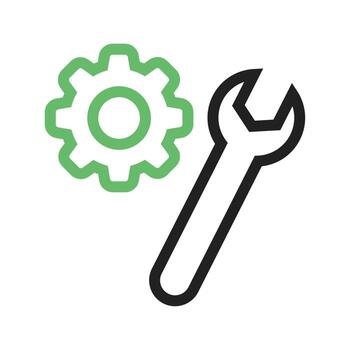 Preferences Line Green and Black Icon vector